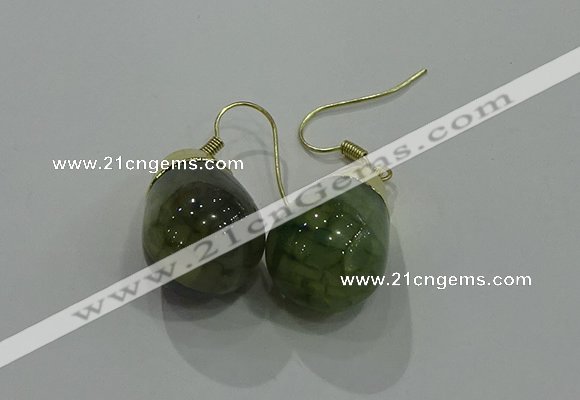 NGE238 15*20mm teardrop agate gemstone earrings wholesale