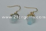 NGE24 10*14mm - 12*16mm nuggets druzy quartz earrings wholesale