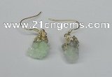 NGE25 10*14mm - 12*16mm nuggets druzy quartz earrings wholesale