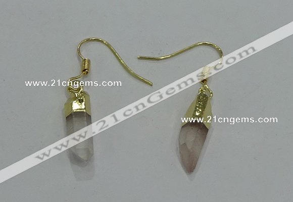 NGE250 5*16mm - 5*18mm sticks white crystal gemstone earrings