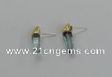 NGE255 5*18mm - 6*22mm sticks dyed white crystal earrings