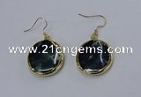 NGE275 25mm flat round agate gemstone earrings wholeasle