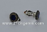 NGE282 15mm - 16mm coin lapis lazuli gemstone earrings wholeasle