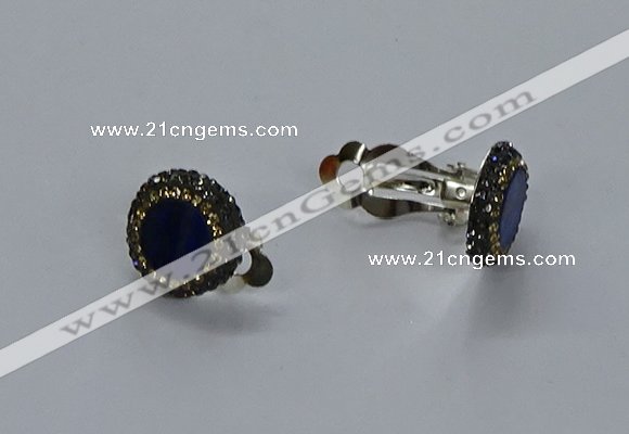 NGE282 15mm - 16mm coin lapis lazuli gemstone earrings wholeasle