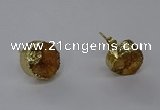 NGE313 12mm - 14mm freeform druzy agate earrings wholesale