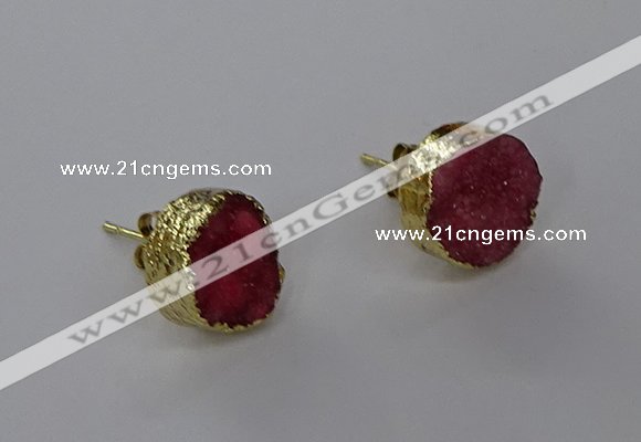 NGE315 12mm - 14mm freeform druzy agate earrings wholesale