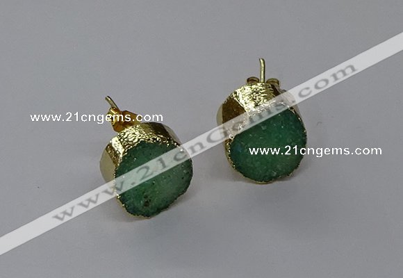 NGE317 12mm - 14mm freeform druzy agate earrings wholesale