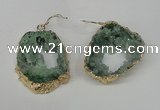 NGE32 30*35mm - 35*40mm freeform plated druzy agate earrings