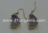 NGE321 10*14mm - 12*16mm freeform druzy agate gemstone earrings