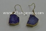 NGE322 10*14mm - 12*16mm freeform druzy agate gemstone earrings