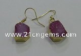 NGE323 10*14mm - 12*16mm freeform druzy agate gemstone earrings