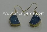 NGE324 10*14mm - 12*16mm freeform druzy agate gemstone earrings