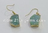 NGE325 10*14mm - 12*16mm freeform druzy agate gemstone earrings