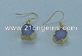 NGE332 9mm - 11mm freeform druzy agate earrings wholesale