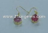 NGE333 9mm - 11mm freeform druzy agate earrings wholesale