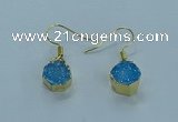 NGE334 9mm - 11mm freeform druzy agate earrings wholesale