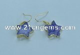 NGE347 14mm - 16mm star druzy agate earrings wholesale