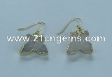 NGE353 10*14mm - 12*16mm butterfly druzy agate earrings wholesale