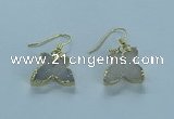 NGE353 10*14mm - 12*16mm butterfly druzy agate earrings wholesale