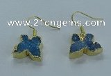 NGE357 10*14mm - 12*16mm butterfly druzy agate earrings wholesale