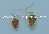 NGE381 9*18mm - 10*20mm arrowhead druzy agate earrings wholesale