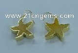 NGE390 20mm - 22mm starfish druzy agate earrings wholesale