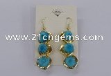 NGE395 10*32mm - 12*38mm druzy agate gemstone earrings