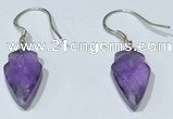 NGE422 9*15mm arrowhead-shaped amethyst earrings wholesale