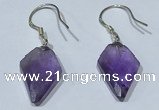 NGE423 11*16mm arrowhead-shaped amethyst earrings wholesale