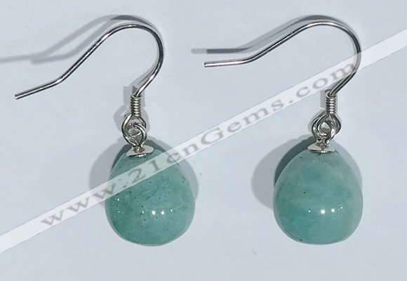 NGE427 10*10mm teardrop amazonite earrings wholesale