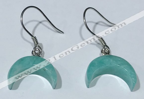 NGE433 10*14mm moon-shaped amazonite earrings wholesale