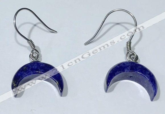 NGE434 10*14mm moon-shaped lapis lazuli earrings wholesale