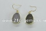 NGE45 12*15mm - 13*18mm teardrop druzy agate earrings