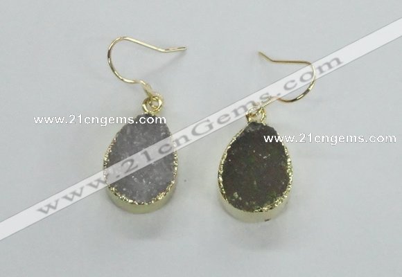 NGE45 12*15mm - 13*18mm teardrop druzy agate earrings