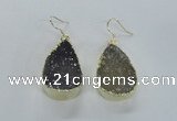 NGE47 20*28mm - 22*30mm teardrop druzy agate earrings