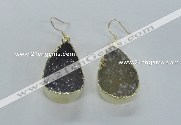 NGE47 20*28mm - 22*30mm teardrop druzy agate earrings