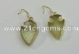 NGE5001 16*20mm - 18*25mm arrowhead lemon quartz earrings