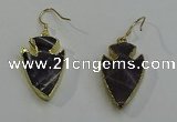 NGE5004 18*25mm - 20*30mm arrowhead amethyst earrings