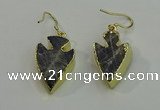 NGE5005 18*25mm - 20*30mm arrowhead labradorite earrings