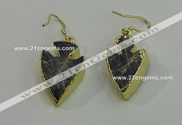 NGE5005 18*25mm - 20*30mm arrowhead labradorite earrings