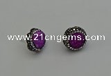 NGE5017 12mm freeform druzy agate gemstone earrings wholesale