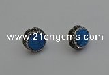 NGE5018 12mm freeform druzy agate gemstone earrings wholesale