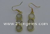 NGE5040 10*30mm - 10*32mm druzy agate gemstone earrings wholesale