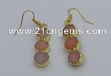 NGE5042 10*30mm - 10*32mm druzy agate gemstone earrings wholesale