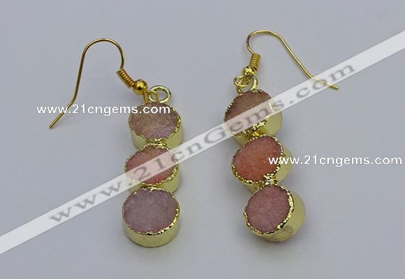 NGE5042 10*30mm - 10*32mm druzy agate gemstone earrings wholesale