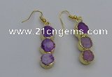 NGE5043 10*30mm - 10*32mm druzy agate gemstone earrings wholesale