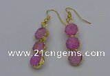 NGE5044 10*30mm - 10*32mm druzy agate gemstone earrings wholesale