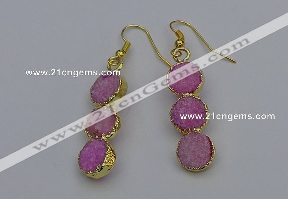 NGE5044 10*30mm - 10*32mm druzy agate gemstone earrings wholesale