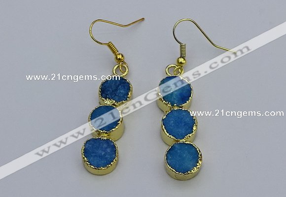 NGE5045 10*30mm - 10*32mm druzy agate gemstone earrings wholesale