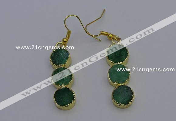 NGE5046 10*30mm - 10*32mm druzy agate gemstone earrings wholesale